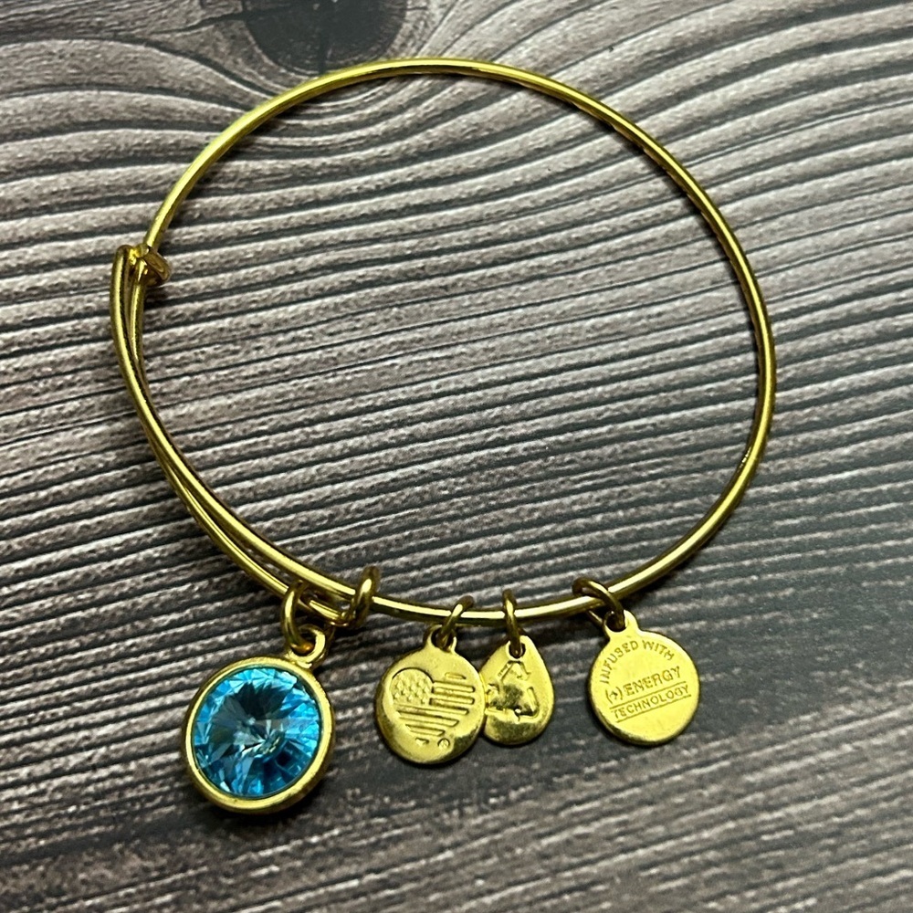 Alex and Ani with Blue Crystal Charm
